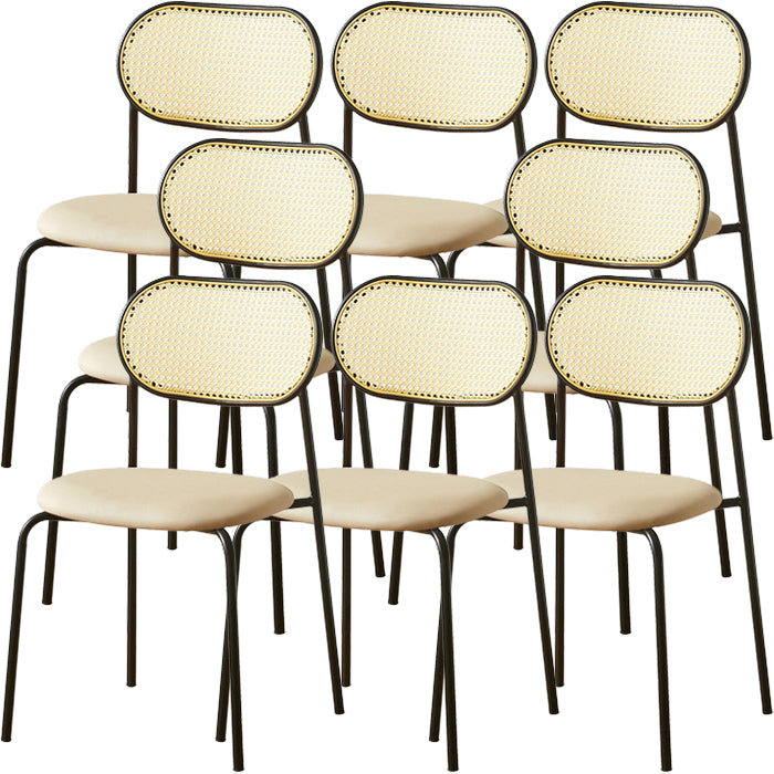 Industrial Style Open Back Upholstered Home Dining Side Chair
