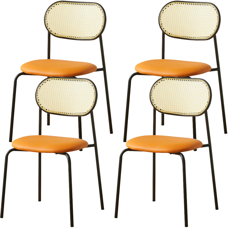 Industrial Style Open Back Upholstered Home Dining Side Chair