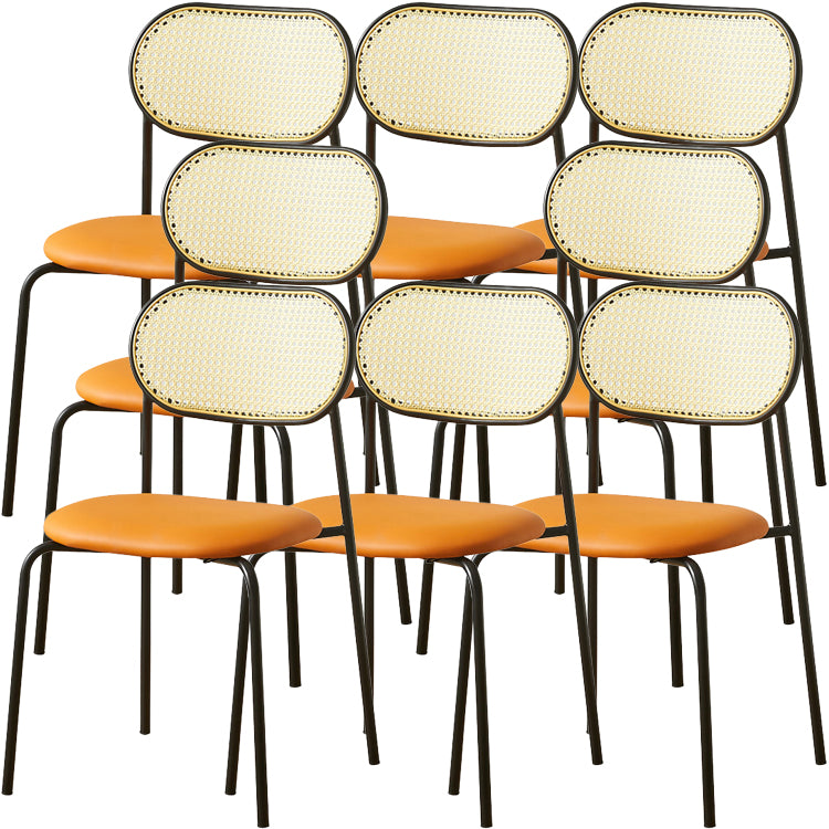 Industrial Style Open Back Upholstered Home Dining Side Chair