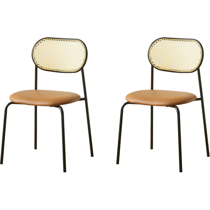 Industrial Style Open Back Upholstered Home Dining Side Chair
