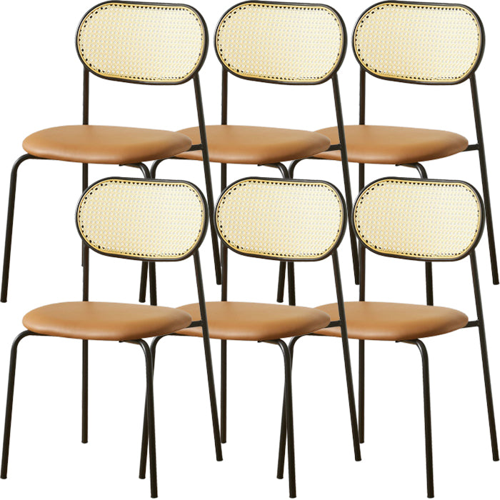 Industrial Style Open Back Upholstered Home Dining Side Chair