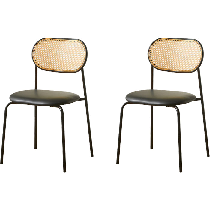 Industrial Style Open Back Upholstered Home Dining Side Chair
