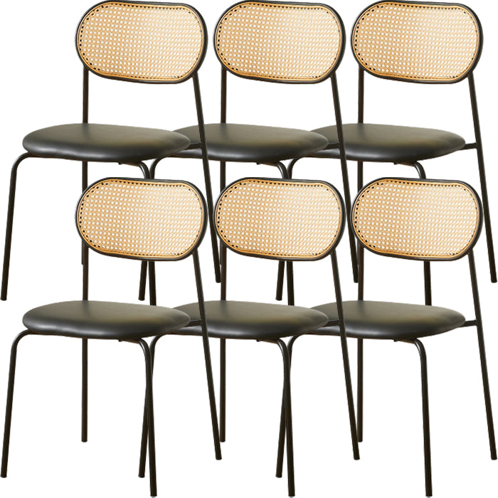 Industrial Style Open Back Upholstered Home Dining Side Chair