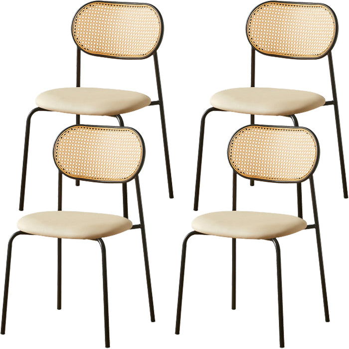 Industrial Style Open Back Upholstered Home Dining Side Chair