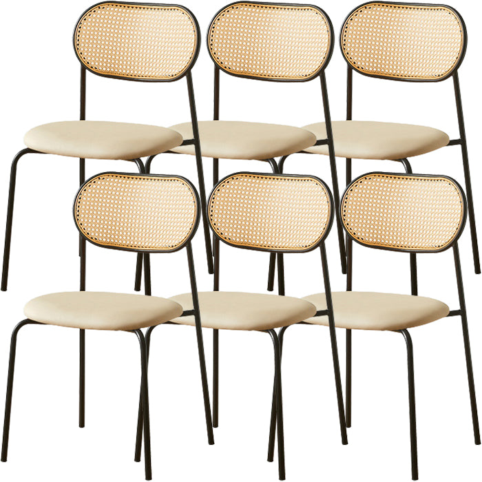 Industrial Style Open Back Upholstered Home Dining Side Chair