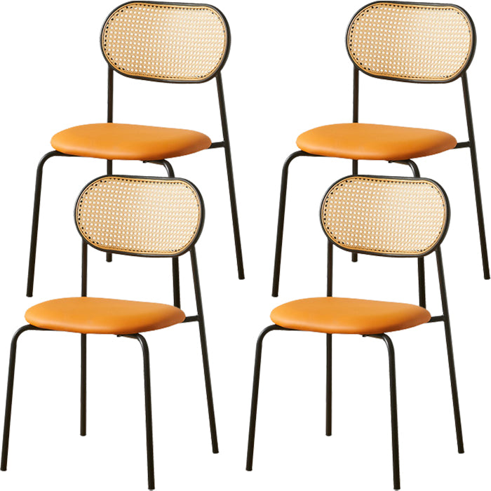 Industrial Style Open Back Upholstered Home Dining Side Chair