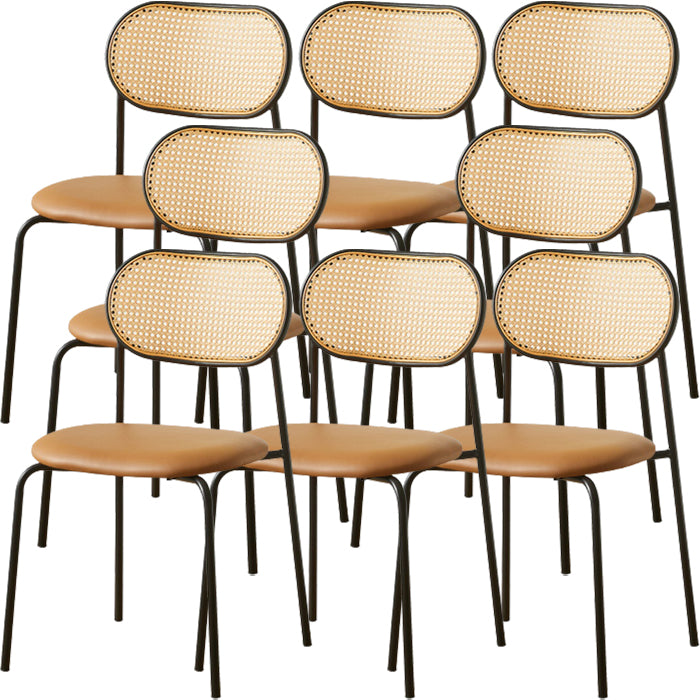 Industrial Style Open Back Upholstered Home Dining Side Chair