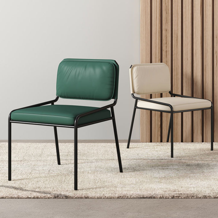 Modern Style Leather Open Back Upholstered Home Dining Side Chair