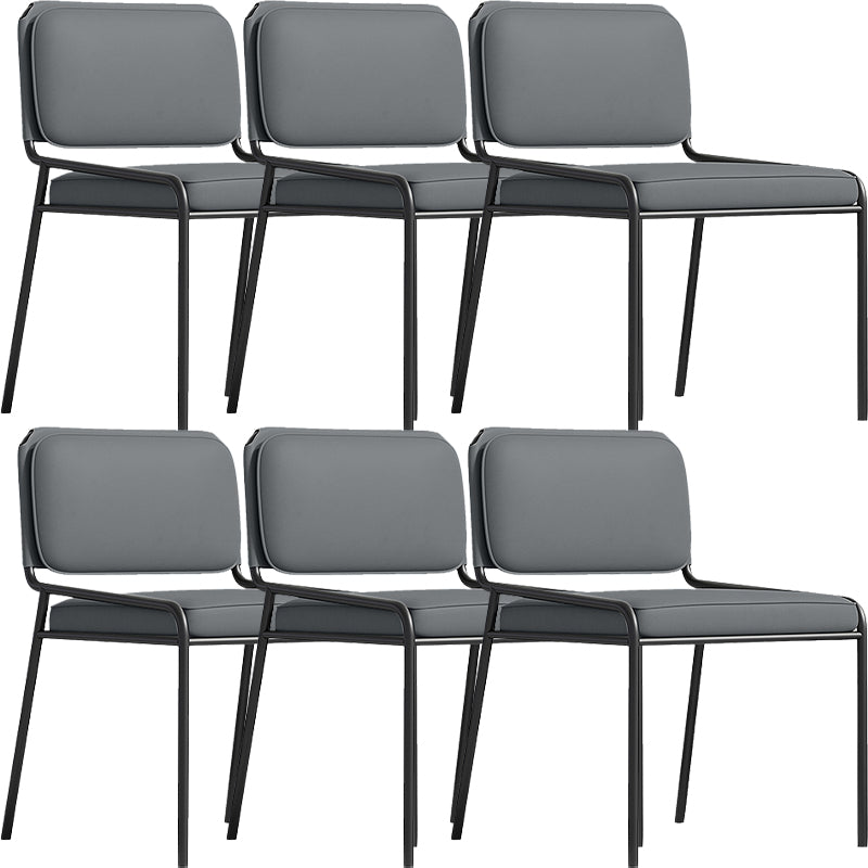 Modern Style Leather Open Back Upholstered Home Dining Side Chair
