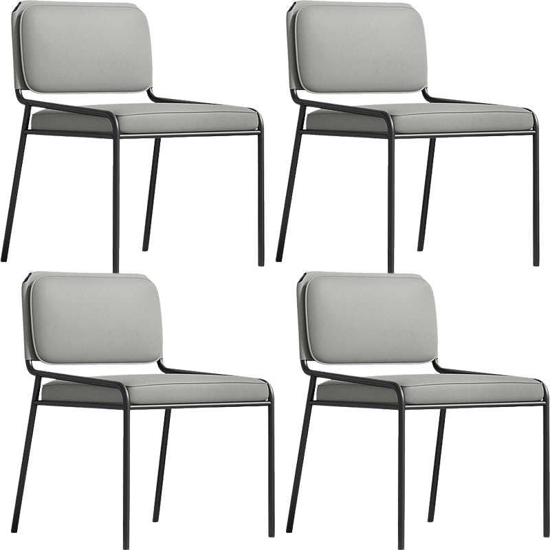 Modern Style Leather Open Back Upholstered Home Dining Side Chair