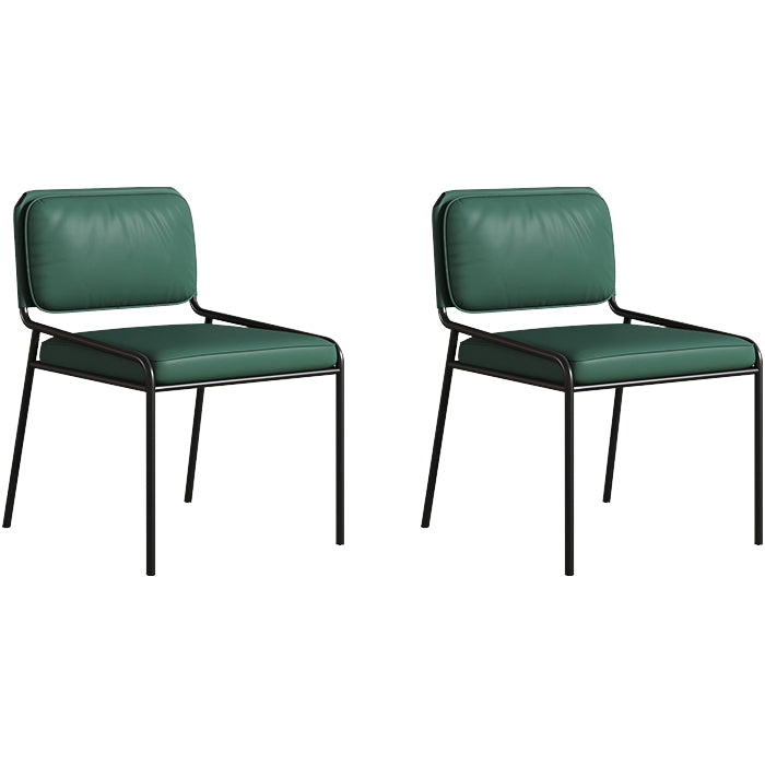 Modern Style Leather Open Back Upholstered Home Dining Side Chair