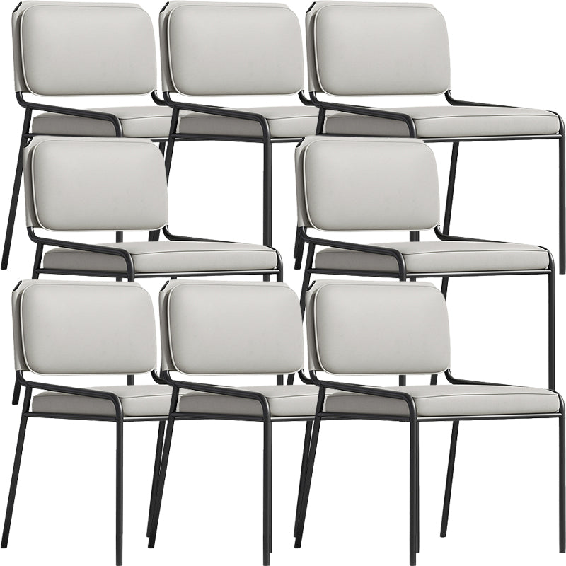 Modern Style Leather Open Back Upholstered Home Dining Side Chair