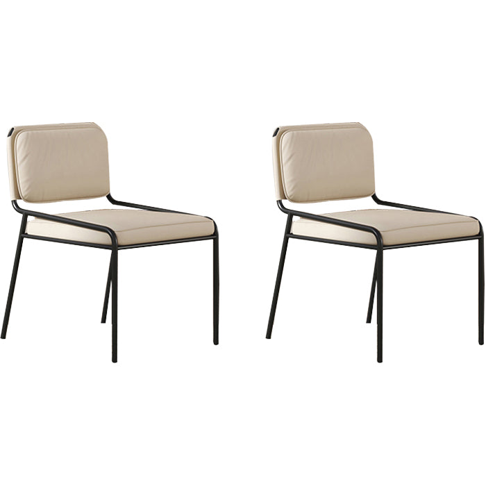 Modern Style Leather Open Back Upholstered Home Dining Side Chair