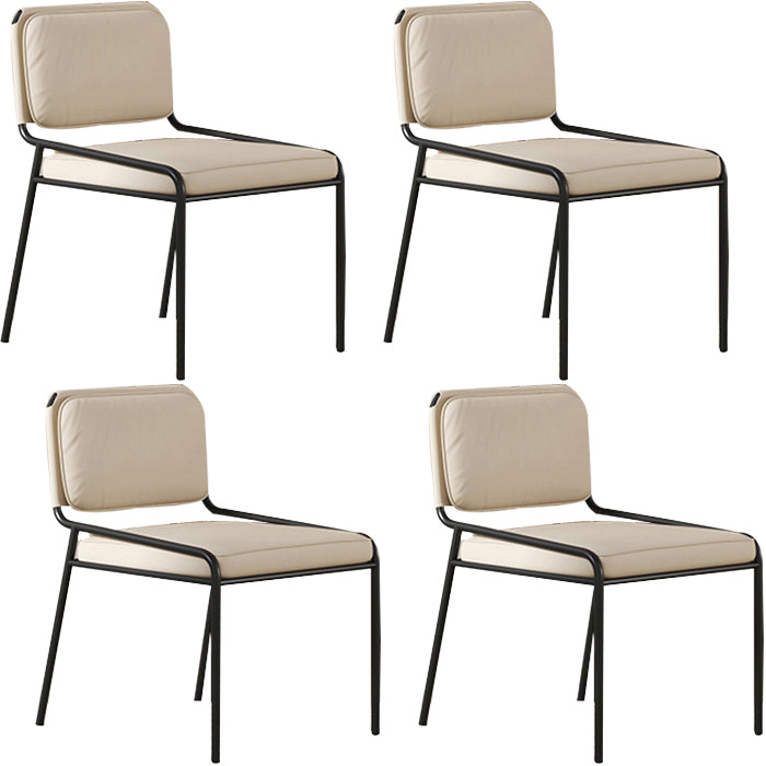 Modern Style Leather Open Back Upholstered Home Dining Side Chair