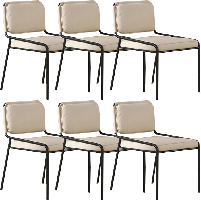 Modern Style Leather Open Back Upholstered Home Dining Side Chair