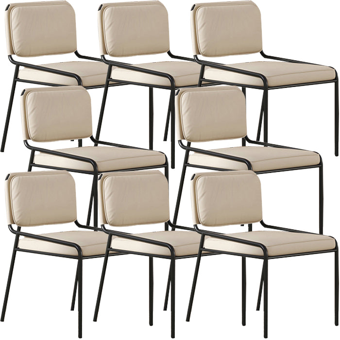 Modern Style Leather Open Back Upholstered Home Dining Side Chair