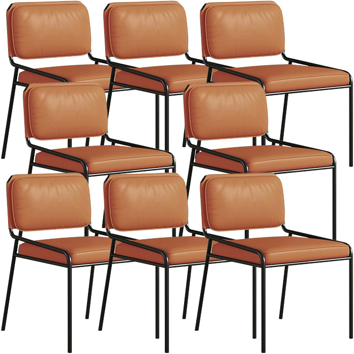 Modern Style Leather Open Back Upholstered Home Dining Side Chair