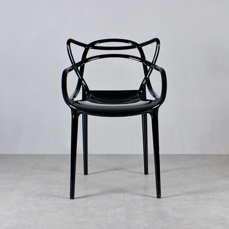Contemporary Indoor Plastic Open Back Stacking Dining Arm Chair