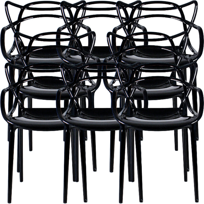 Contemporary Indoor Plastic Open Back Stacking Dining Arm Chair