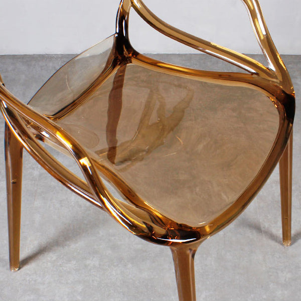 Contemporary Indoor Plastic Open Back Stacking Dining Arm Chair