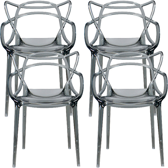 Contemporary Indoor Plastic Open Back Stacking Dining Arm Chair