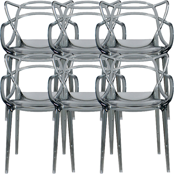 Contemporary Indoor Plastic Open Back Stacking Dining Arm Chair