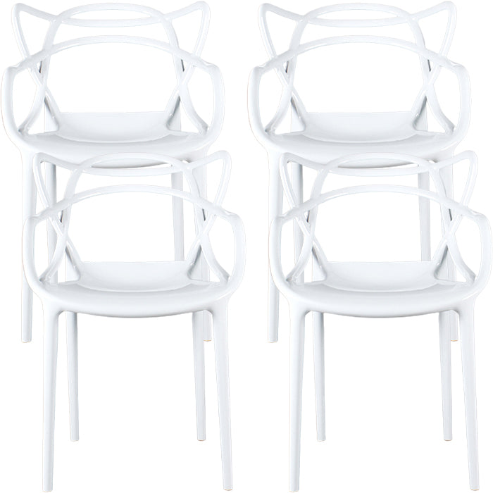 Contemporary Indoor Plastic Open Back Stacking Dining Arm Chair