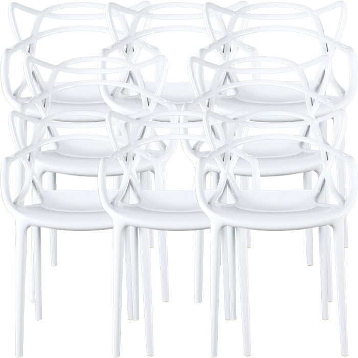Contemporary Indoor Plastic Open Back Stacking Dining Arm Chair