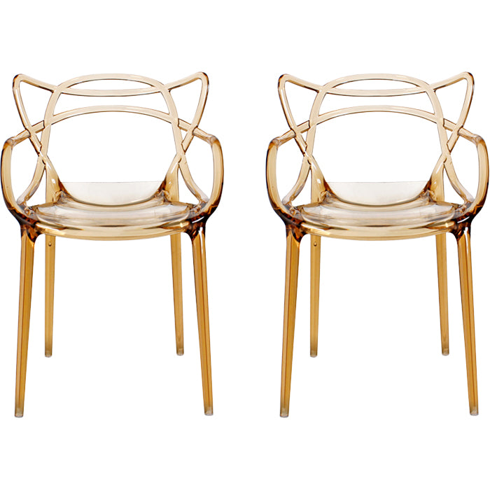 Contemporary Indoor Plastic Open Back Stacking Dining Arm Chair