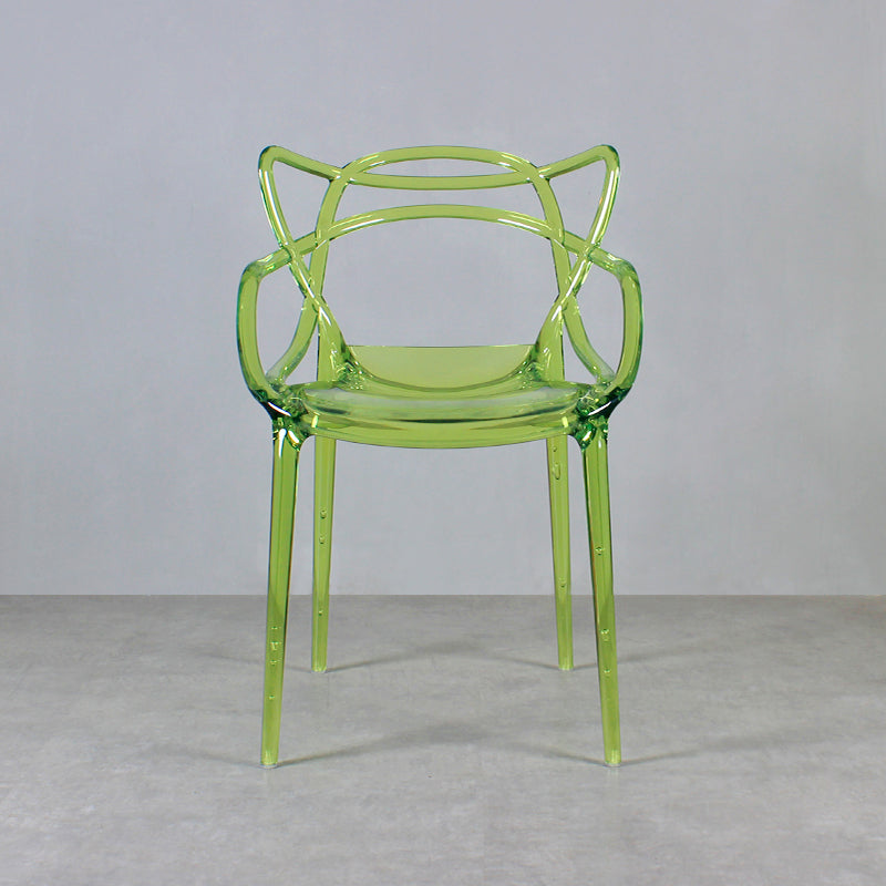 Contemporary Indoor Plastic Open Back Stacking Dining Arm Chair