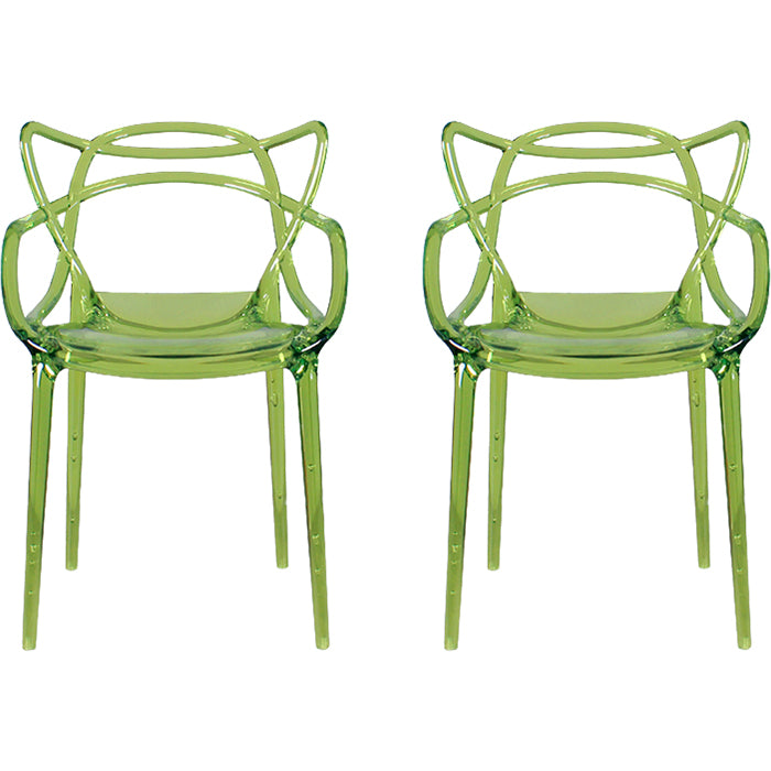 Contemporary Indoor Plastic Open Back Stacking Dining Arm Chair