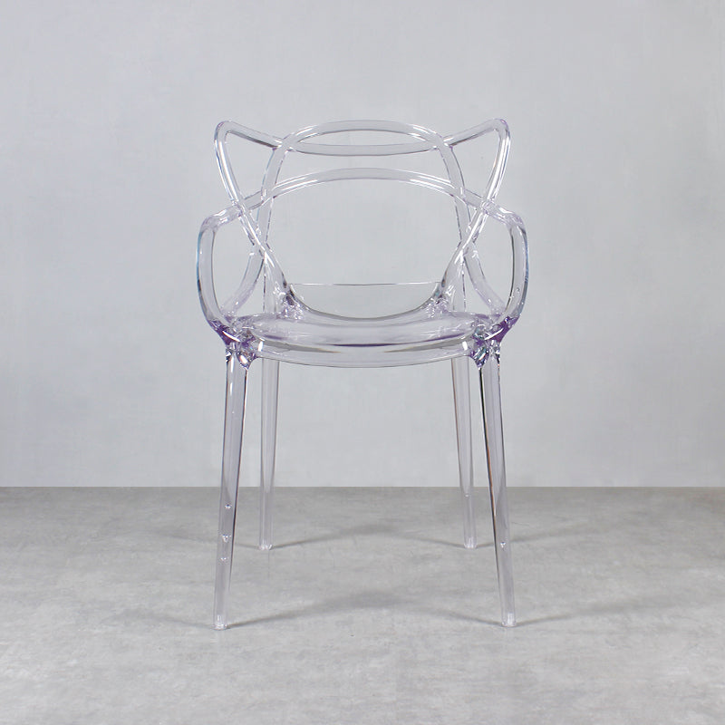 Contemporary Indoor Plastic Open Back Stacking Dining Arm Chair