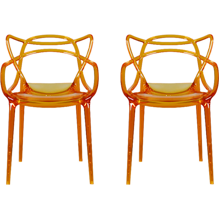 Contemporary Indoor Plastic Open Back Stacking Dining Arm Chair