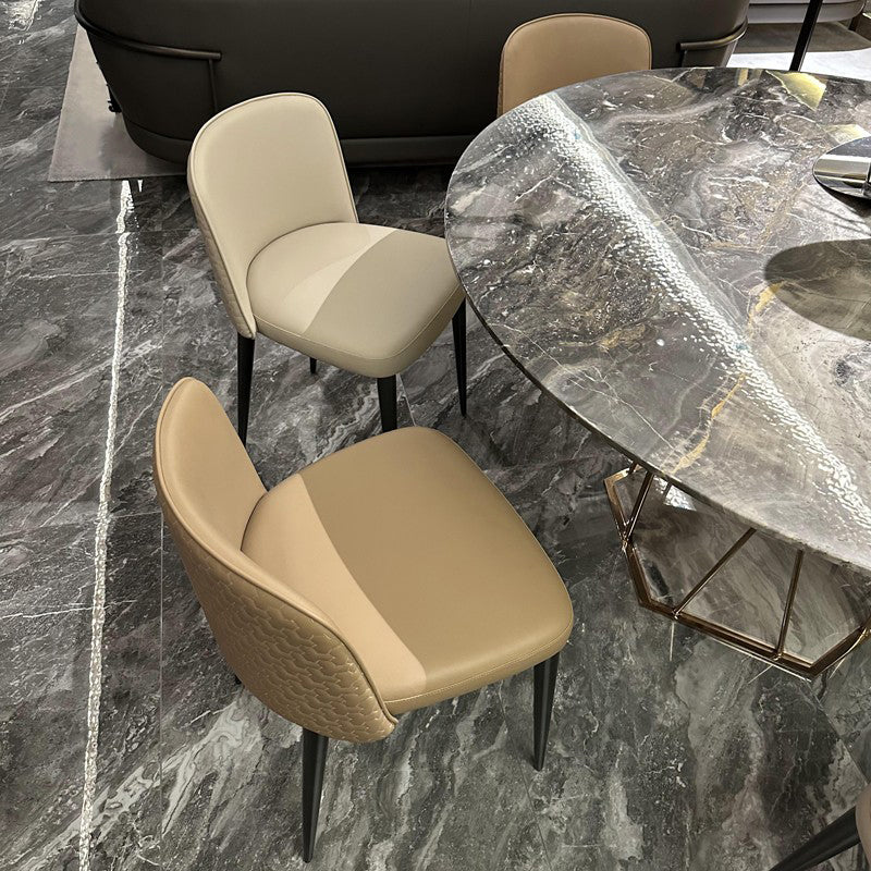 Modern Style Open Back Upholstered Leather Home Dining Side Chair