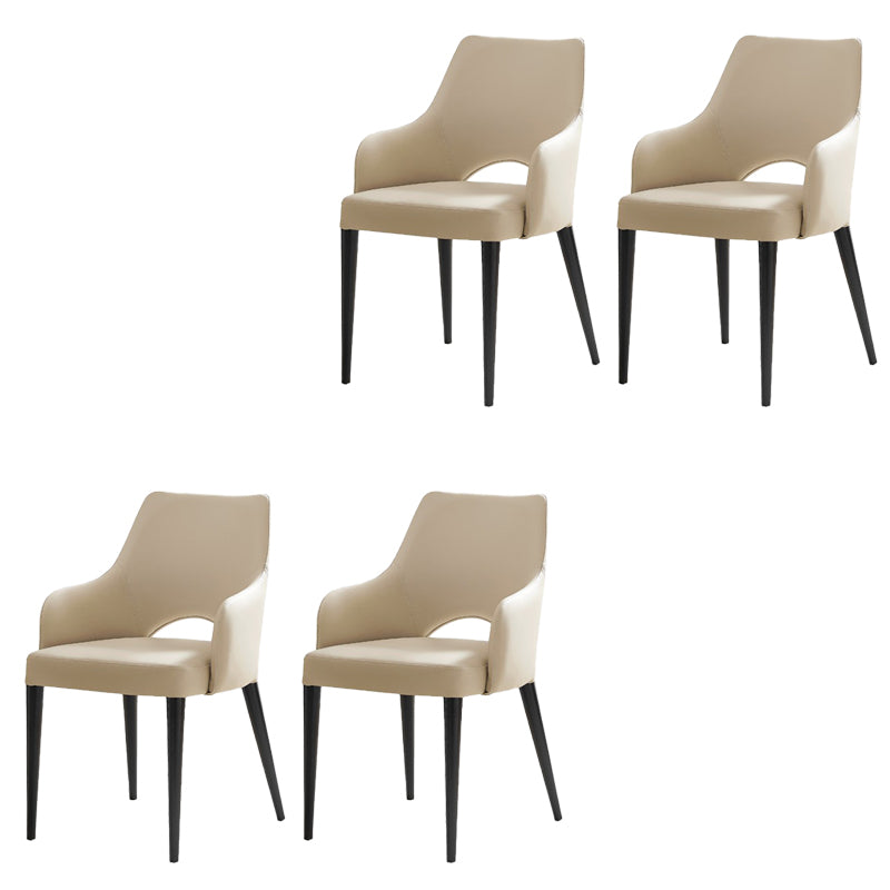 Modern Style Open Back Upholstered Leather Home Dining Side Chair