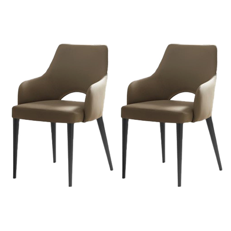 Modern Style Open Back Upholstered Leather Home Dining Side Chair
