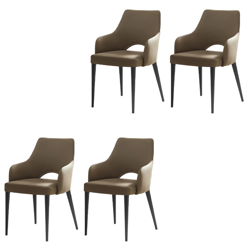 Modern Style Open Back Upholstered Leather Home Dining Side Chair