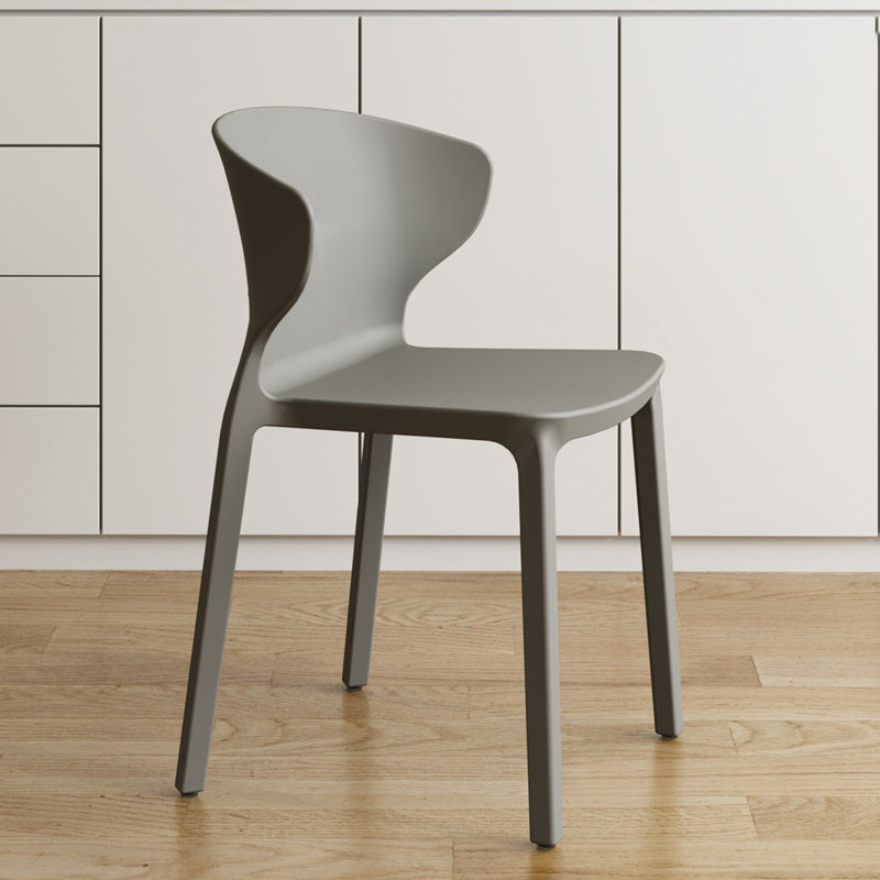 Contemporary Indoor Plastic Wingback Stackable Armless Dining Side Chair