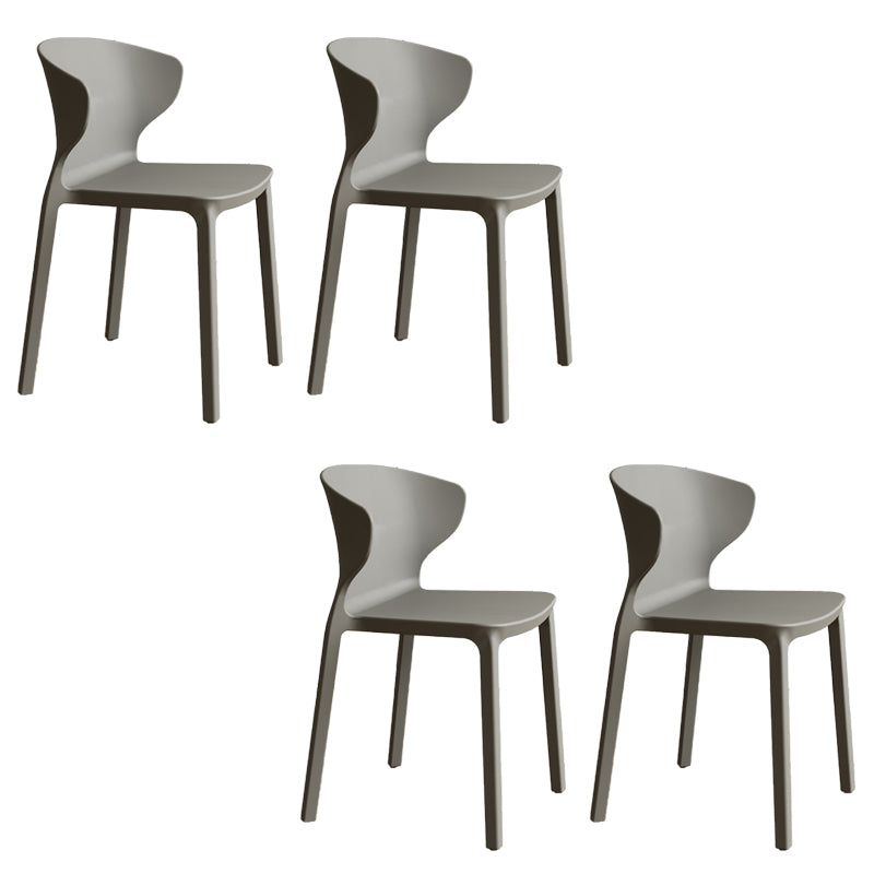Contemporary Indoor Plastic Wingback Stackable Armless Dining Side Chair