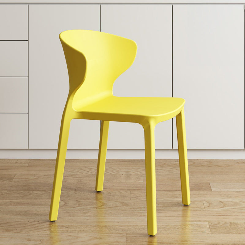 Contemporary Indoor Plastic Wingback Stackable Armless Dining Side Chair