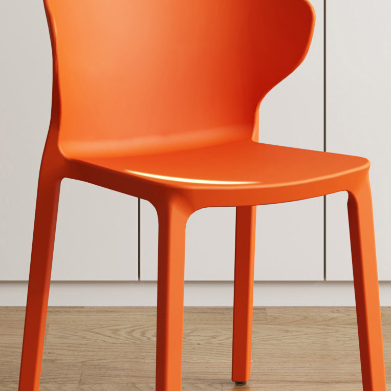 Contemporary Indoor Plastic Wingback Stackable Armless Dining Side Chair