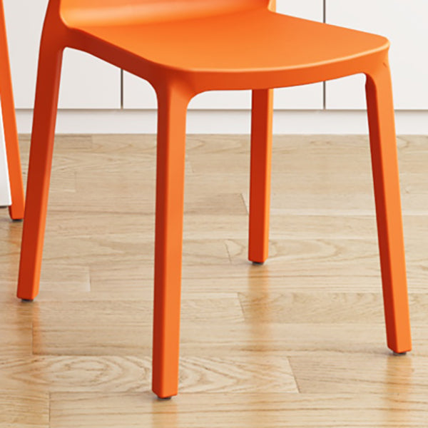 Contemporary Indoor Plastic Wingback Stackable Armless Dining Side Chair