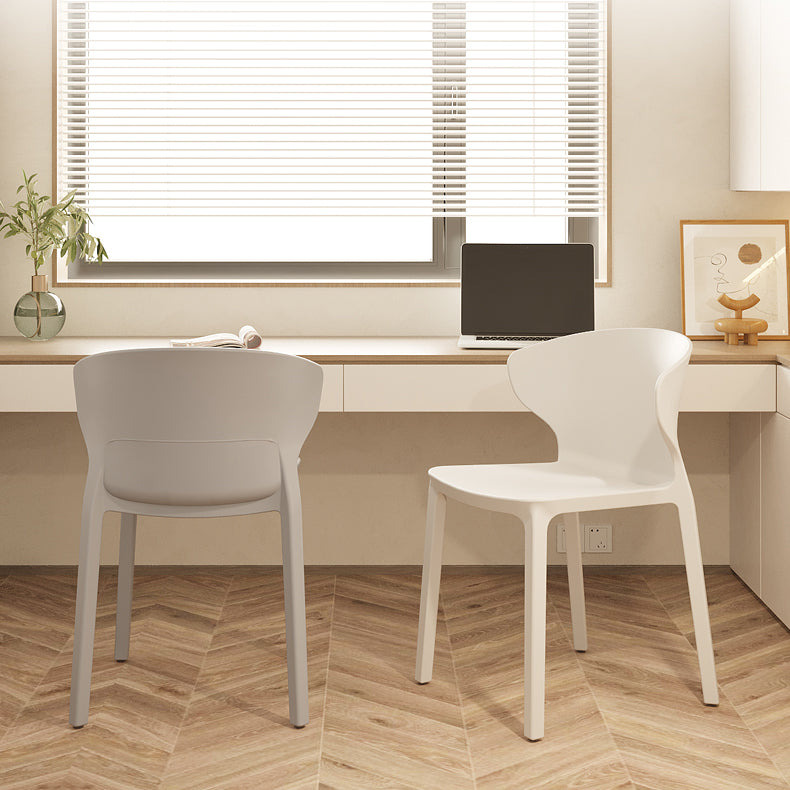 Contemporary Indoor Plastic Wingback Stackable Armless Dining Side Chair
