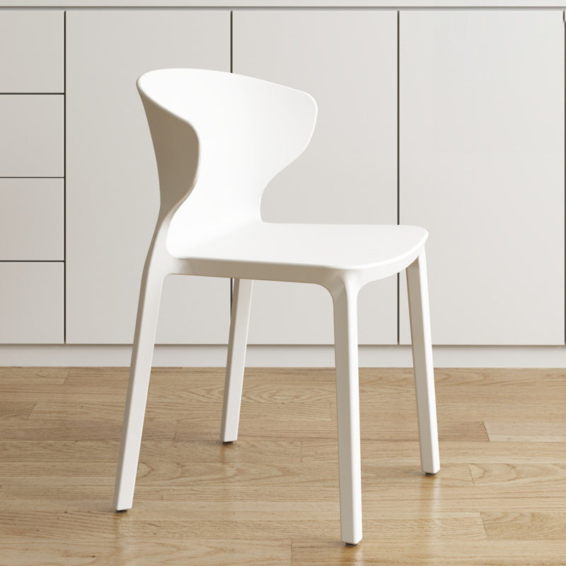 Contemporary Indoor Plastic Wingback Stackable Armless Dining Side Chair