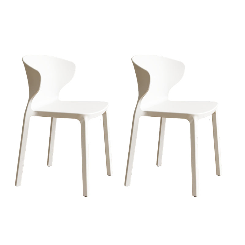 Contemporary Indoor Plastic Wingback Stackable Armless Dining Side Chair