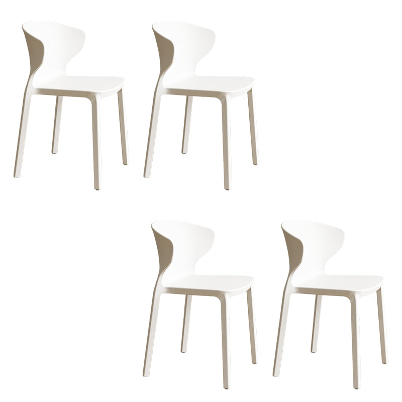 Contemporary Indoor Plastic Wingback Stackable Armless Dining Side Chair