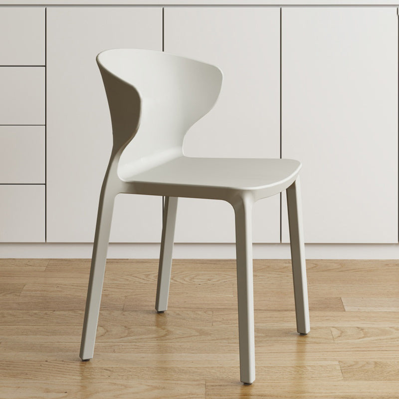 Contemporary Indoor Plastic Wingback Stackable Armless Dining Side Chair