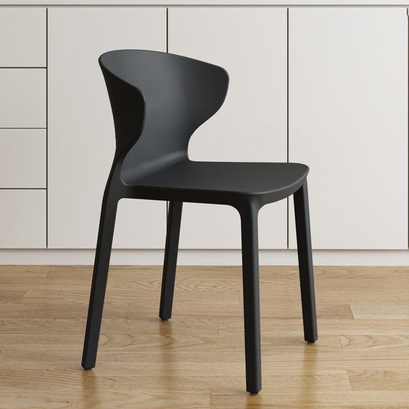 Contemporary Indoor Plastic Wingback Stackable Armless Dining Side Chair