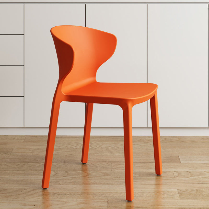 Contemporary Indoor Plastic Wingback Stackable Armless Dining Side Chair