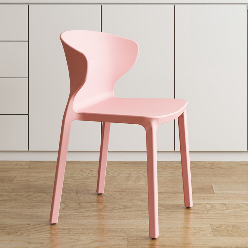 Contemporary Indoor Plastic Wingback Stackable Armless Dining Side Chair